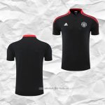 Camiseta Polo del Manchester United 2022 2023 Negro y Rojo