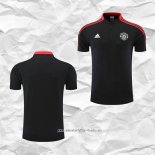 Camiseta Polo del Manchester United 2022 2023 Negro y Rojo