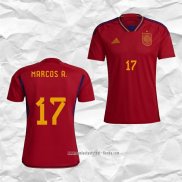 Camiseta Primera Espana Jugador Marcos A. 2022
