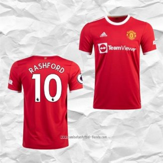 Camiseta Primera Manchester United Jugador Rashford 2021 2022