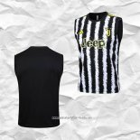 Camiseta de Entrenamiento Juventus 2023 2024 Sin Mangas Negro y Blanco
