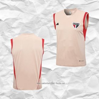 Camiseta de Entrenamiento Sao Paulo 2023 2024 Sin Mangas Amarillo