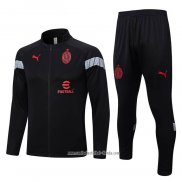 Chandal de Chaqueta del AC Milan 2022 2023 Negro y Rojo