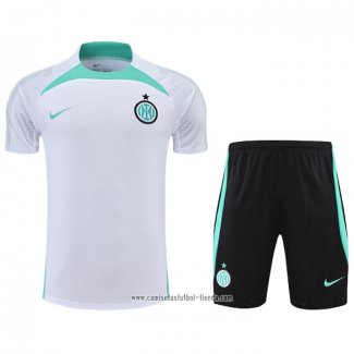 Chandal del Inter Milan 2022 2023 Manga Corta Blanco - Pantalon Corto