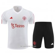 Chandal del Manchester United 2023 2024 Manga Corta Blanco - Pantalon Corto