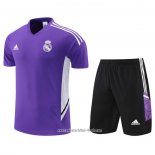 Chandal del Real Madrid 2022 2023 Manga Corta Purpura - Pantalon Corto