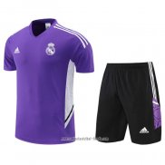 Chandal del Real Madrid 2022 2023 Manga Corta Purpura - Pantalon Corto