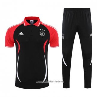 Conjunto Polo del Ajax 2022 2023 Negro y Rojo