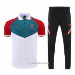 Conjunto Polo del Liverpool 2022 2023 Verde Blanco Rojo