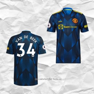 Camiseta Tercera Manchester United Jugador Van De Beek 2021 2022
