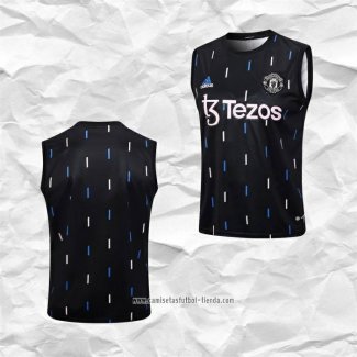 Camiseta de Entrenamiento Manchester United 2023 2024 Sin Mangas Negro