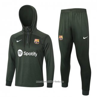 Chandal de Sudadera del Barcelona 2023 2024 Nino Verde Oscuro