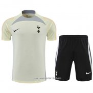 Chandal del Tottenham Hotspur 2022 2023 Manga Corta Beige - Pantalon Corto