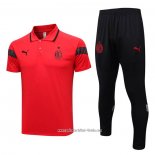 Conjunto Polo del AC Milan 2023 2024 Rojo