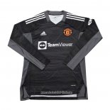 Camiseta Manchester United Portero 2021 2022 Manga Larga Negro