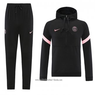 Chandal de Sudadera del Paris Saint-Germain 2021 2022 Negro y Rosa