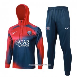 Chandal de Sudadera del Paris Saint-Germain 2023 2024 Nino Rojo y Azul