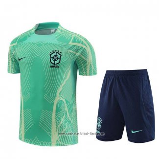 Chandal del Brasil 2022 2023 Manga Corta Verde - Pantalon Corto