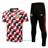 Chandal del Manchester United 2022 2023 Manga Corta Negro y Rojo