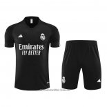 Chandal del Real Madrid 2023 2024 Manga Corta Negro - Pantalon Corto