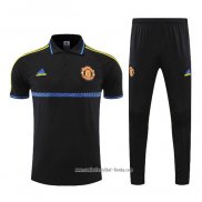 Conjunto Polo del Manchester United 2022 2023 Negro y Azul