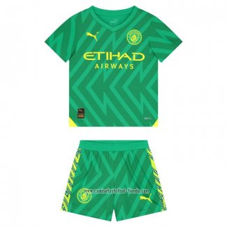 Camiseta Manchester City Portero 2023 2024 Nino Verde