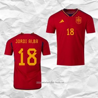 Camiseta Primera Espana Jugador Jordi Alba 2022