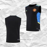 Camiseta de Entrenamiento Manchester United 2022 2023 Sin Mangas Azul