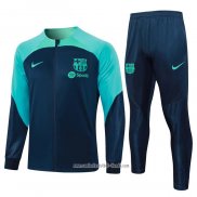 Chandal de Chaqueta del Barcelona 2023 2024 Nino Azul