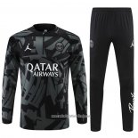 Chandal de Sudadera del Paris Saint-Germain Jordan 2022 2023 Negro y Gris