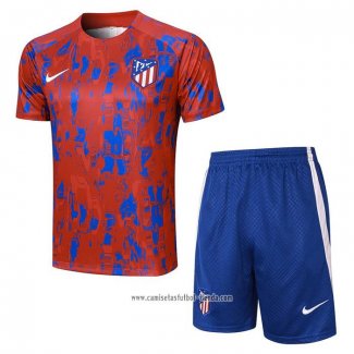 Chandal del Atletico Madrid 2023 2024 Manga Corta Rojo - Pantalon Corto