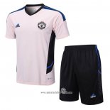 Chandal del Manchester United 2022 2023 Manga Corta Rosa - Pantalon Corto