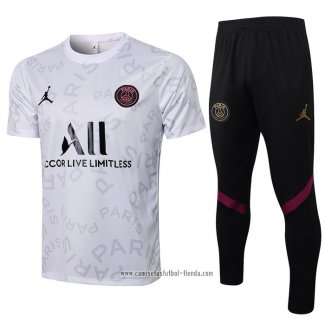 Chandal del Paris Saint-Germain Jordan 2021 2022 Manga Corta Blanco