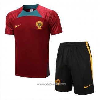 Chandal del Portugal 2022 2023 Manga Corta Rojo - Pantalon Corto