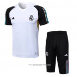 Chandal del Real Madrid 2023 2024 Manga Corta Blanco - Pantalon Corto