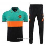 Conjunto Polo del Chelsea 2022 2023 Verde y Naranja