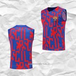Camiseta de Entrenamiento Barcelona 2022 2023 Sin Mangas Rojo y Azul