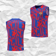 Camiseta de Entrenamiento Barcelona 2022 2023 Sin Mangas Rojo y Azul
