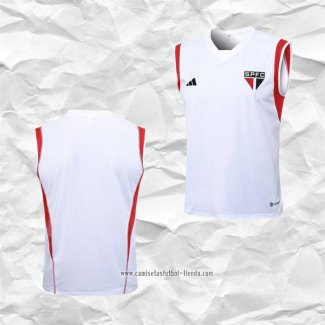 Camiseta de Entrenamiento Sao Paulo 2023 2024 Sin Mangas Blanco