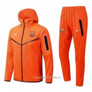 Chandal con Capucha del Barcelona 2022 2023 Naranja