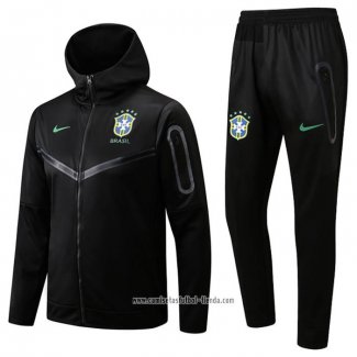 Chandal con Capucha del Brasil 2022 2023 Negro