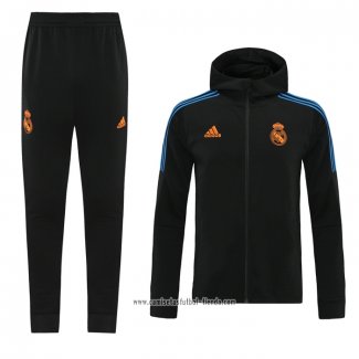 Chandal con Capucha del Real Madrid 2021 2022 Negro