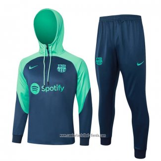 Chandal de Sudadera del Barcelona 2023 2024 Azul y Verde