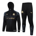 Chandal de Sudadera del Olympique Marsella 2023 2024 Negro y Gris