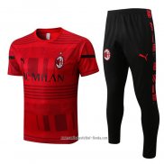 Chandal del AC Milan 2022 2023 Manga Corta Rojo