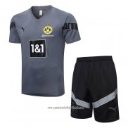 Chandal del Borussia Dortmund 2022 2023 Manga Corta Gris - Pantalon Corto