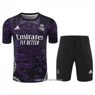 Chandal del Real Madrid Dragon 2024 2025 Manga Corta Purpura - Pantalon Corto