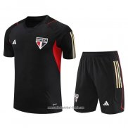 Chandal del Sao Paulo 2023 2024 Manga Corta Negro - Pantalon Corto