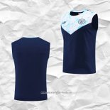Camiseta de Entrenamiento Manchester City 2022 2023 Sin Mangas Azul