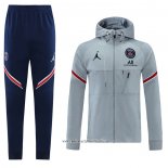 Chandal con Capucha del Paris Saint-Germain 2021 2022 Gris